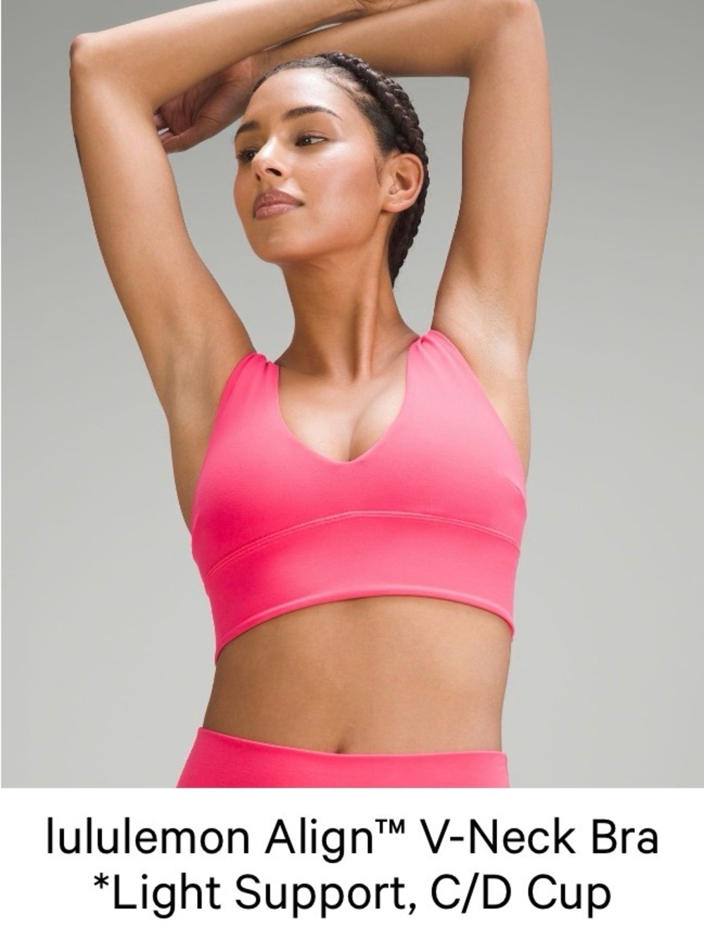 lululemon Align V-Neck Sports Bra in Lipstick Pink